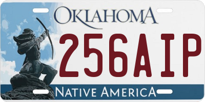 OK license plate 256AIP
