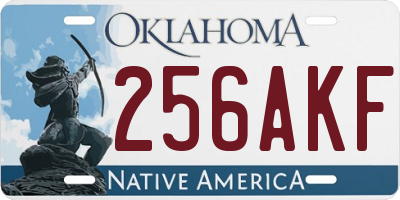 OK license plate 256AKF