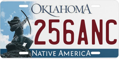 OK license plate 256ANC
