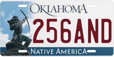 OK license plate 256AND