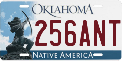 OK license plate 256ANT