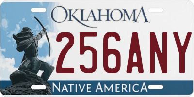 OK license plate 256ANY