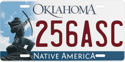 OK license plate 256ASC