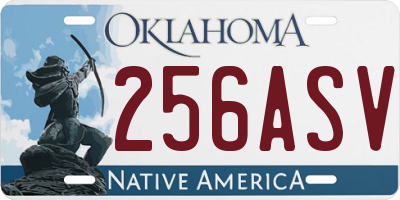 OK license plate 256ASV