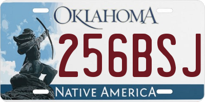 OK license plate 256BSJ