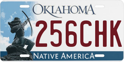 OK license plate 256CHK