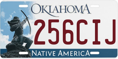 OK license plate 256CIJ