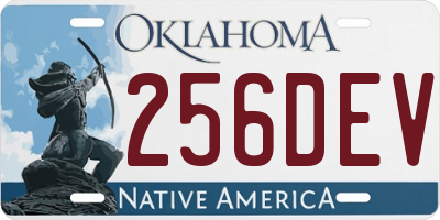 OK license plate 256DEV