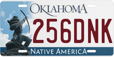 OK license plate 256DNK