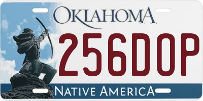 OK license plate 256DOP