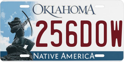 OK license plate 256DOW