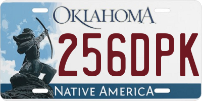 OK license plate 256DPK