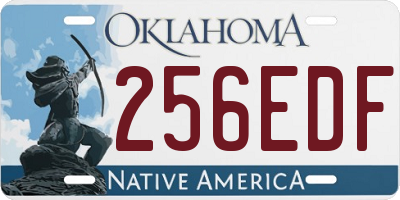 OK license plate 256EDF