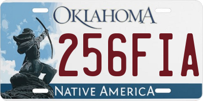 OK license plate 256FIA