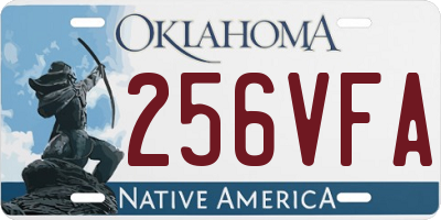 OK license plate 256VFA