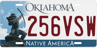 OK license plate 256VSW