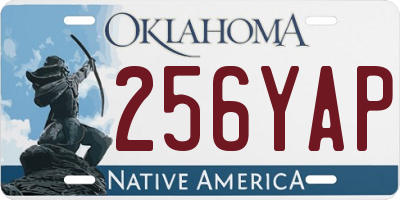 OK license plate 256YAP