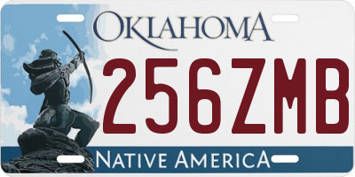 OK license plate 256ZMB