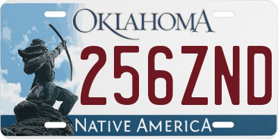 OK license plate 256ZND