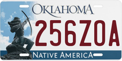 OK license plate 256ZOA