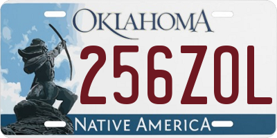OK license plate 256ZOL