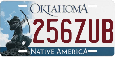 OK license plate 256ZUB