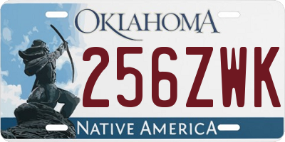 OK license plate 256ZWK