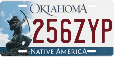 OK license plate 256ZYP