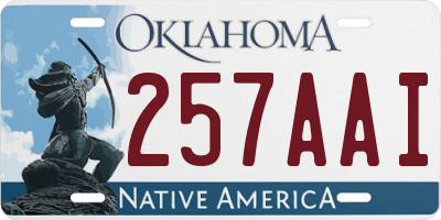 OK license plate 257AAI