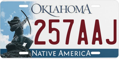 OK license plate 257AAJ