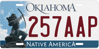 OK license plate 257AAP