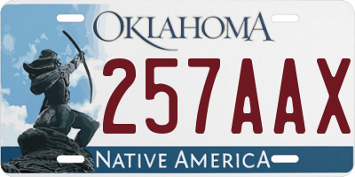 OK license plate 257AAX