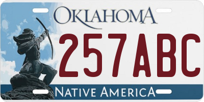 OK license plate 257ABC