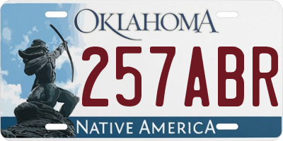OK license plate 257ABR
