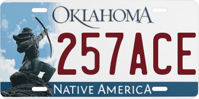 OK license plate 257ACE