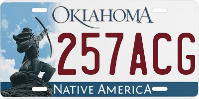 OK license plate 257ACG