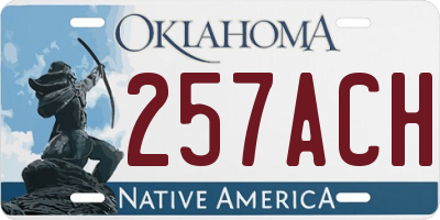 OK license plate 257ACH