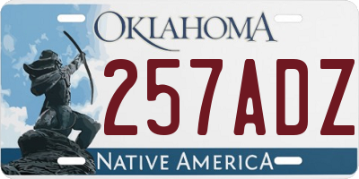 OK license plate 257ADZ
