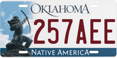 OK license plate 257AEE