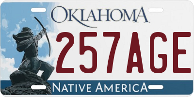 OK license plate 257AGE