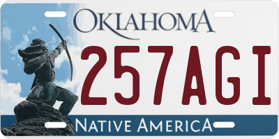 OK license plate 257AGI