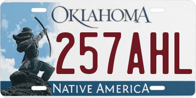 OK license plate 257AHL