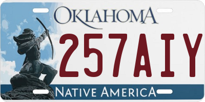 OK license plate 257AIY