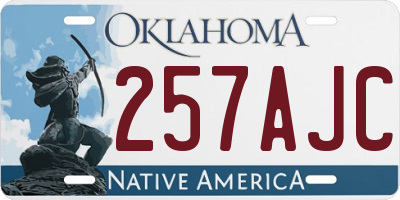OK license plate 257AJC