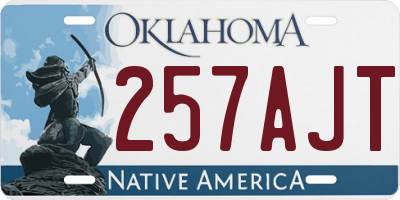 OK license plate 257AJT