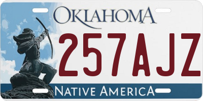 OK license plate 257AJZ