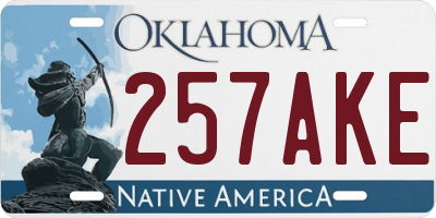 OK license plate 257AKE
