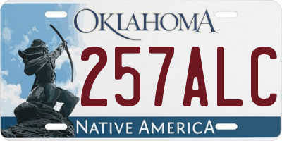 OK license plate 257ALC