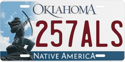 OK license plate 257ALS