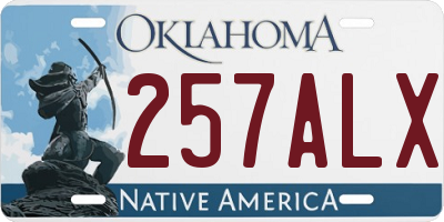 OK license plate 257ALX